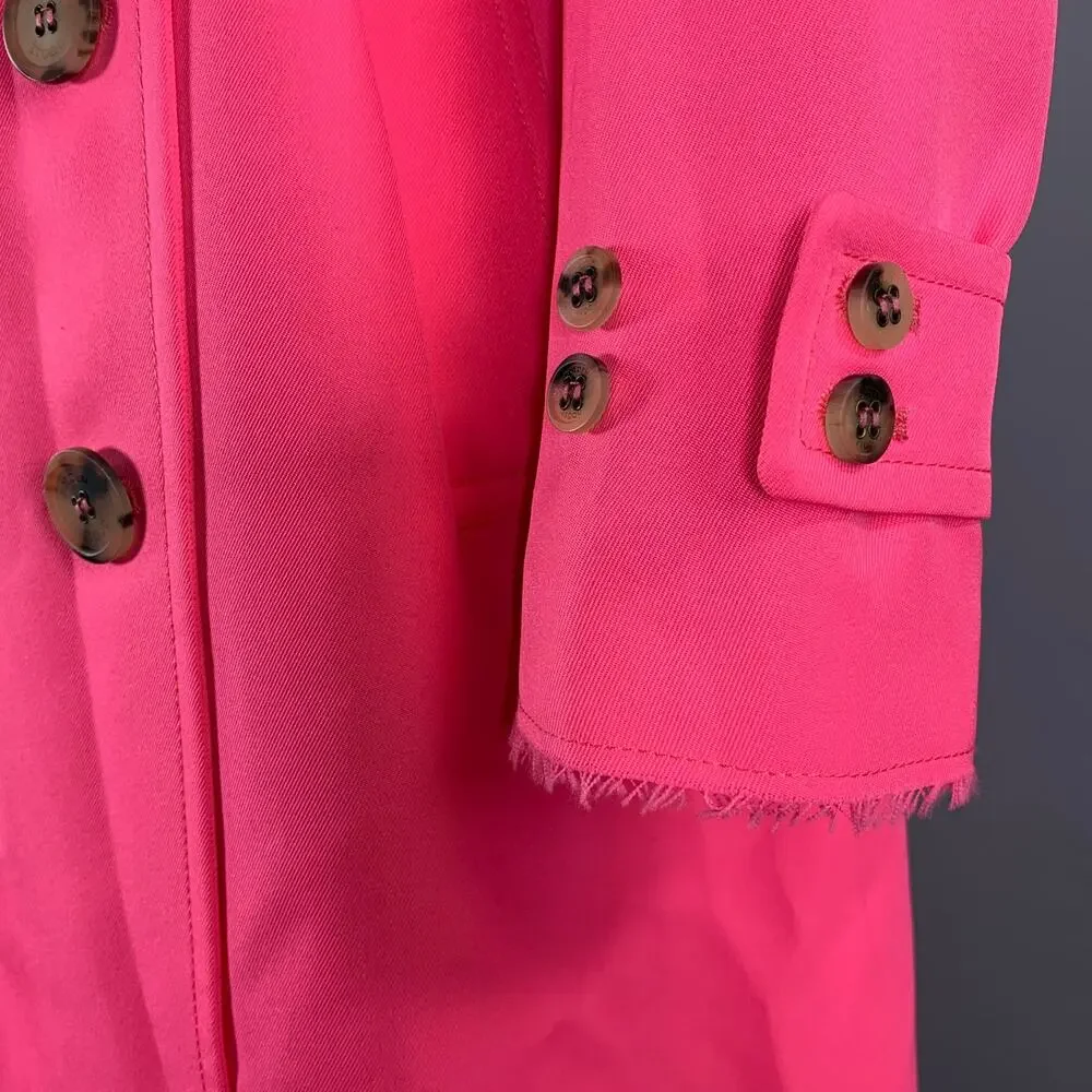 GOLDEN GOOSE Size S Pink Polyester Trench Coat - Picture 6 of 11